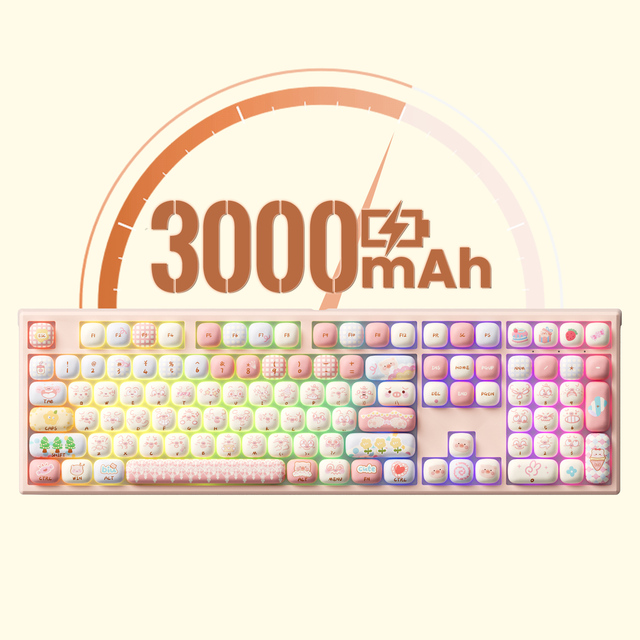 For MG108B Piggy Party Rapid Trigger OEM Mechanical Keyboard for 5.0 3000mAh Battery PBT Dye-Sub Keycaps RGB Backlit