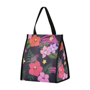 Sac isotherme de transport pour aliments, motif floral tropical personnalisé, style hawaïen, pour le déjeuner - Product Image 1