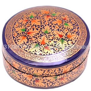 Handmade Paper Mache <b>Box</b>, Round Paper Mache <b>Box</b> - Product Image 5