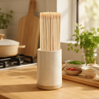 Brochettes de barbecue longues en bambou naturel de qualité alimentaire, écologiques, biodégradables, pointues, portables pour camping en extérieur et grillades au charbon de bois