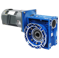 RV Worm Reducer Gearbox NMRV63 90 110 Worm Gear Drive rasio transmisi 50 100 torsi besar pengurang kecepatan untuk Stepper Motor 1,5 kW