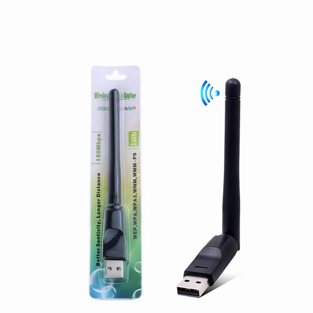 Dongle Penerima Wifi USB Mini, Dongle RT5370 150Mbps USB 2.0 Nirkabel Wifi Adapter Kartu Jaringan untuk Laptop Komputer TV Box