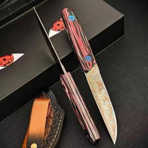 มีดอเนกประสงค์เหล็กดามัสกัส Tsukuyomi DIY OEM แบบกำหนดเอง พร้อมปลอก Kydex ด้ามไม้ คลิปหนีบเข็มขัด พกพาสะดวก สำหรับแคมป์ปิ้ง รับประกัน 1 ปี - Product Image 3
