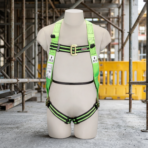 Harnais de sécurité complet en polyester, résistance à la rupture 22 KN, capacité de charge 150 kg, 2 anneaux en D, ceinture de protection contre les chutes réglable - Product Image 2