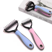Brosse à poils auto-nettoyante pour animaux de compagnie en acier inoxydable écologique réutilisable, outil de démêlage pour enlever les poils, en plastique pour le toilettage des chiens