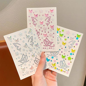 Pegatinas Faciales 3D con Diamantes de Imitación en Forma de Mariposa, Joyería, Pegatinas Faciales con Diamantes de Flores, Calcomanías Brillantes de Cristal para el Cuerpo y la Cara - Product Image 4