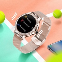 Reloj Inteligente para Mujer NX19 con Marco de Diamantes, Pantalla TFT HD de 1.3 Pulgadas, IP67, Llamadas Bluetooth, Monitoreo del Sueño, Carga Inalámbrica, 5-10 Días de Autonomía
