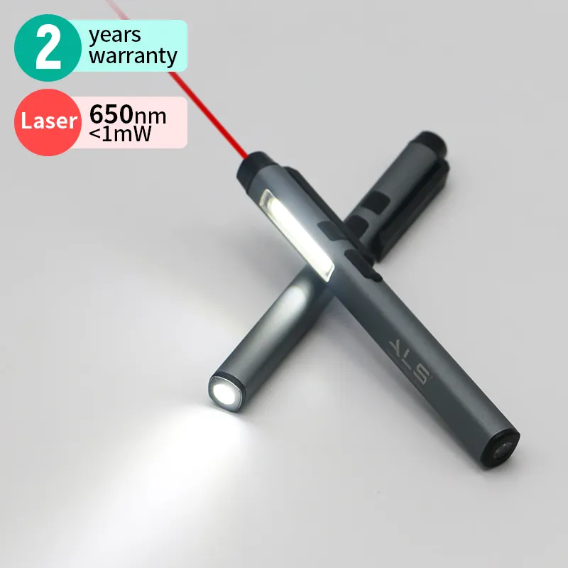 レーザーポインターポケットサイズの懐中電灯を備えたALS150lm充電式磁気LEDペンライト