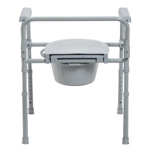 Silla de inodoro plegable de acero con reposabrazos para personas mayores - Product Image 3