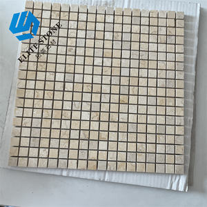 Mosaïque de marbre beige d'usine chinoise pour la décoration murale, salle de bain, <span class=keywords><strong>prix</strong></span>, grand panneau de placage en pierre naturelle, intérieur - Product Image 1