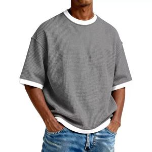 2026 Summer Men Crew Neck Color Block T <b>Shirt</b> Loose Casual Short Sleeve Sports Tee - Product Image 6