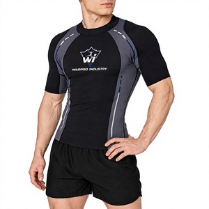 Men's Short Sleeve Rash Guard <b>Compression</b> <b>Shirt</b> for MMA BJJ Grappling Surfing Swimming Gym Training Custom Logo Wholesale - Product Image 3