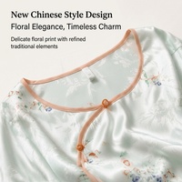 Ensemble de pyjama en soie de mûrier pour femmes, style chinois, été, manches courtes, pantalon long, vêtements de nuit, vêtements de détente