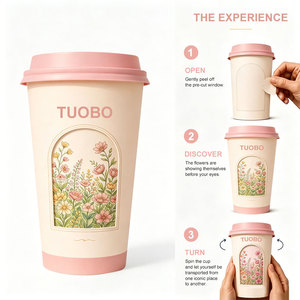 Gobelets en carton personnalisés avec logo de marque, creux et rotatifs, jetables, roses, à double paroi, pour <span class=keywords><strong>café</strong></span> - Product Image 1