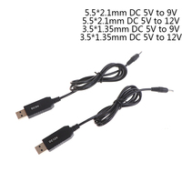 Câble adaptateur convertisseur de puissance USB, prise 2.1x5.5mm, module élévateur de tension DC 5V vers DC 9V/12V pour appareils photo, gaine en PVC blindée tressée