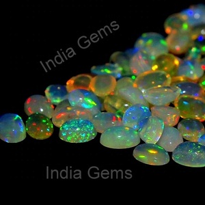 Opale éthiopienne Welo Pierres précieuses en vrac Cabochon poli multi-feu naturel forme ovale polie multi-feu pour bague de bijoux - Product Image 3