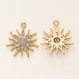 Sun Pendant 18K Gold Plated <b>Copper</b> Star Shape DIY Jewelry Findings For <b>Bracelet</b> Making - Product Image 5