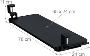 Plateau pour clavier à vendre, extensible sous le bureau, avec pince, support de clavier coulissant stable pour ranger souris et clavier - Product Image 2