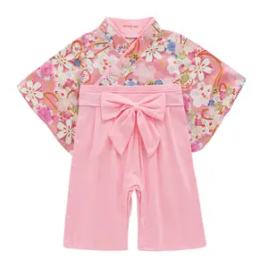 Bebé niña estilo Kimono japonés infantil algodón Yukata disfraz recién nacido Kawaii Samurai Kimono fiesta traje HCCB-003