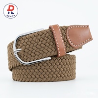 Ceinture élastique tressée pour hommes, sans boucle, confortable, réglable, en coton, pour le golf et les loisirs, vente directe usine, durable, ajustement confortable