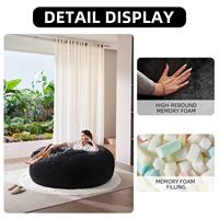 Fotografía círculo ponderado espuma de memoria enorme 5 pies Bean Bag Lounge fabricante 2025 venta al por mayor comprimido vacío perezoso sofá Beanbag