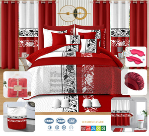 Juego de Sábanas de 30 Piezas, Juego de Ropa de <span class=keywords><strong>Cama</strong></span> con Edredón y <span class=keywords><strong>Cortinas</strong></span> a Juego, Tamaño King - Product Image 4