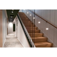 CBMMart-Escaliers droits d'intérieur modernes en bois de chêne massif, lumière LED DIY, Mono Stringer