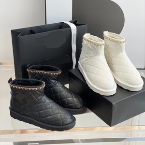 Yeni gelenler kış moda siyah beyaz ünlü marka lüks tasarımcı kar botu kadınlar için