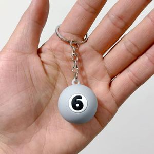 Mini Llavero de Billar con Brújula, Bola 8 Negra, PVC Suave, Colgante de Lujo para Mochila - Product Image 4