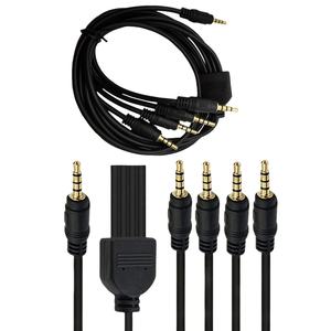 Câble audio 3,5 mm 4 niveaux 1 cm 4 cœurs Adaptateur <span class=keywords><strong>de</strong></span> <span class=keywords><strong>partage</strong></span> <span class=keywords><strong>de</strong></span> casque pour téléphone portable 1 à 4 haut-parleurs <span class=keywords><strong>Connexion</strong></span> informatique IP66 - Product Image 1