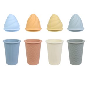 Juego de Juguetes Educativos de Playa y Arena de Silicona de Grado Alimenticio, Apilables, Libres de BPA, con Forma de Helado, Venta al por Mayor, Colores Variados - Product Image 2