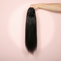Nouveau produit : Perruque queue de cheval droite à clipser en cheveux humains vierges, extension de cheveux fixe
