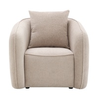 Fauteuil d'appoint moderne personnalisable avec dossier rembourré en tissu moelleux pour salon et appartement