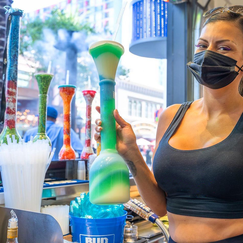 Carnival Drink Cups 28oz/32oz/50oz/100oz Daiquiri Cups Yard Slush Shave Ice Cups With Lid & Straw