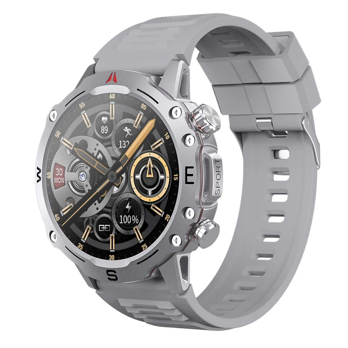 Großhandels preis OD2 Smart Watch 1,5-Zoll-kabelloses Laden Sport Smartwatch BT Calling Compass NFC Round Dial GPS-Uhr