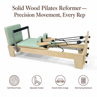 Reformer de Pilates de Madera Verde Menta, Equipo de Fitness para Estudio, Venta al por Mayor, OEM, ODM, Proveedor de Entrenamiento de Yoga y Core
