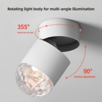 Spot LED de plafond pliable et rotatif à effet vague d'eau en cristal, encastré en surface, pour salon, chambre, hôtel