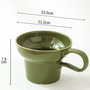 Wholesale Wide Mouth Solid <b>Coffee</b> Cup Household Ceramic <b>Coffee</b> Cup <b>Set</b> with Afternoon Tea <b>Mug</b> - Product Image 4