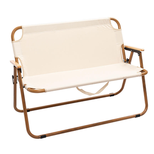 Cadre portable extérieur Camping Plage Alliage d'aluminium Grain de bois Double chaise pliante - Product Image 6