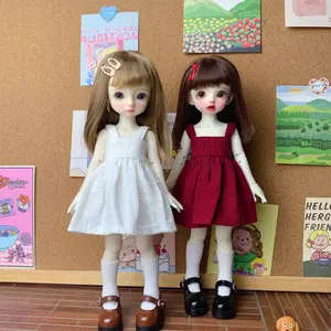 Falda de tirantes de color sólido de verano para muñeca BJD 1/6, muñeca de juguete SD de 12 pulgadas