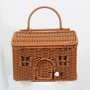 Rattan Gift Basket <b>Box</b> Case 24x14x18cm Wedding Decoration Favors Handbag - Product Image 1