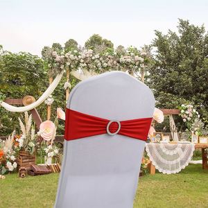 New Metallic Cover Bows Gold Color <b>Wedding</b> Decoration <b>Ribbon</b> Spandex Chair Sashes for Sale - Product Image 5