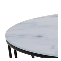 Table basse moderne en verre avec plateau rond, couleur et logo personnalisables, pour salon, chambre, bureau à domicile