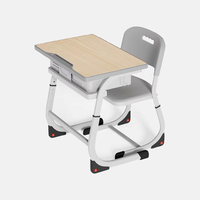 Vente en gros d'usine - Bureaux et chaises d'écolier modernes en métal pour salles de classe, couleurs personnalisables, hauteur réglable, écologiques