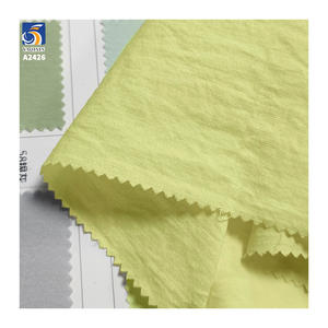 قماش فستان خفيف الوزن A2426 بوزن 100 جرام/متر مربع، قطن مغسول بملح البحر، مجعد، 90% قطن و10% نايلون، قماش بوبلين عادي للفساتين - Product Image 5