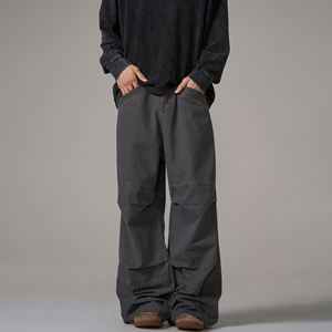 <span class=keywords><strong>Pantaloni</strong></span> Cargo in Tela Stile Retrò Americano, Design Casual con Pieghe, Gamba Larga e Dritta, Marca Trendy per <span class=keywords><strong>Uomo</strong></span> - Product Image 1