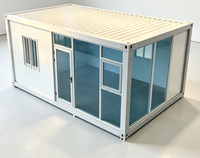 Bureau conteneur amovible avec grande fenêtre en verre pour camping, boutique, café, chantier de construction