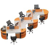 Nouvelle conception, haute qualité, vente chaude, poste de travail de bureau 6 places, table modulaire de bureau partagée