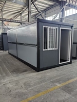 Maison conteneur pliable en acier préfabriquée modulaire portable de 20 pieds pour commerces et dortoirs
