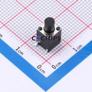 TP12922612 Tactile Switch SMD-4P,6x6mm Switch Single Pole Single Throw Round Button 2.6N Vertical Mount - Product Image 1